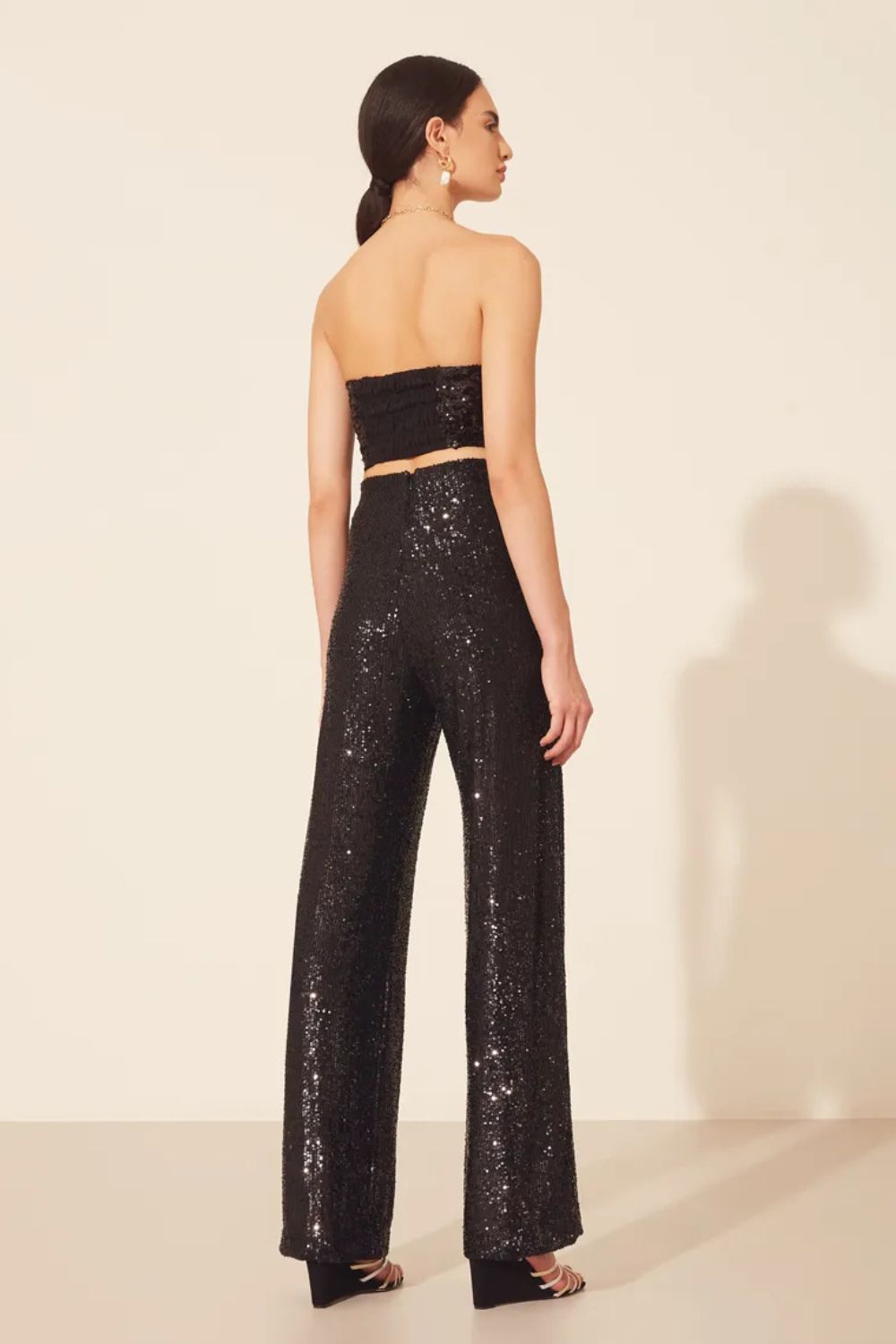 Calça Pantalona Paetê Shine - AMISSIMA