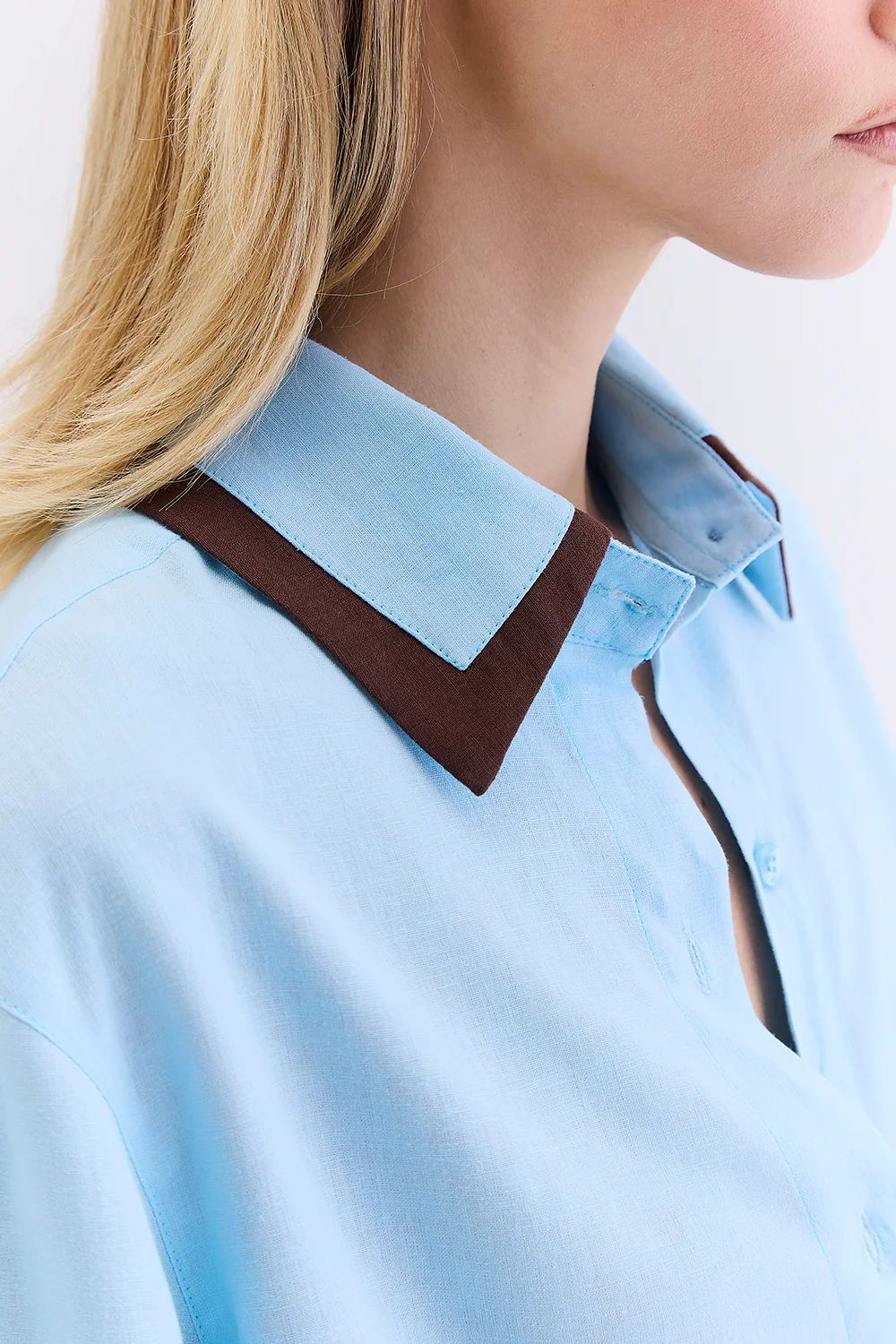 Camisa Recorte Linho - HOOD MOOD