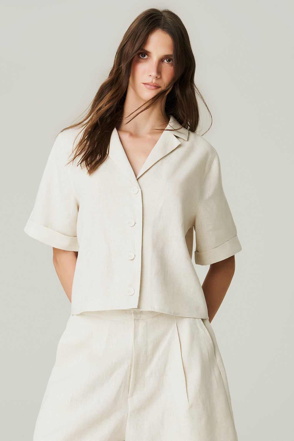 Camisa Linho Manga Curta - HOOD MOOD