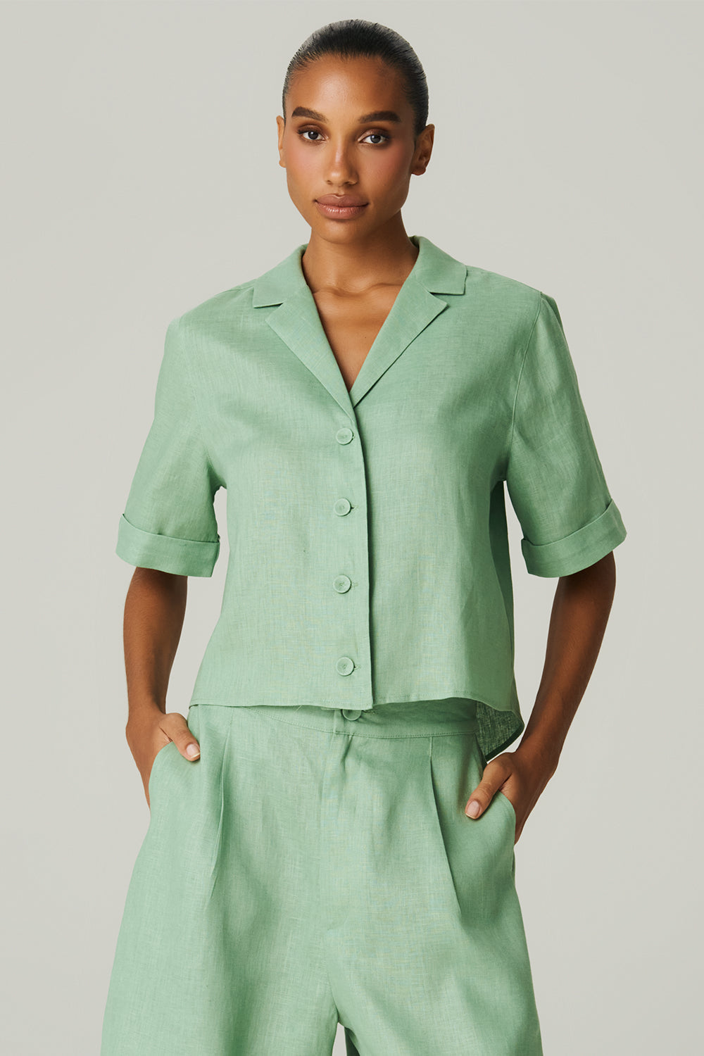 Camisa Linho Manga Curta - HOOD MOOD