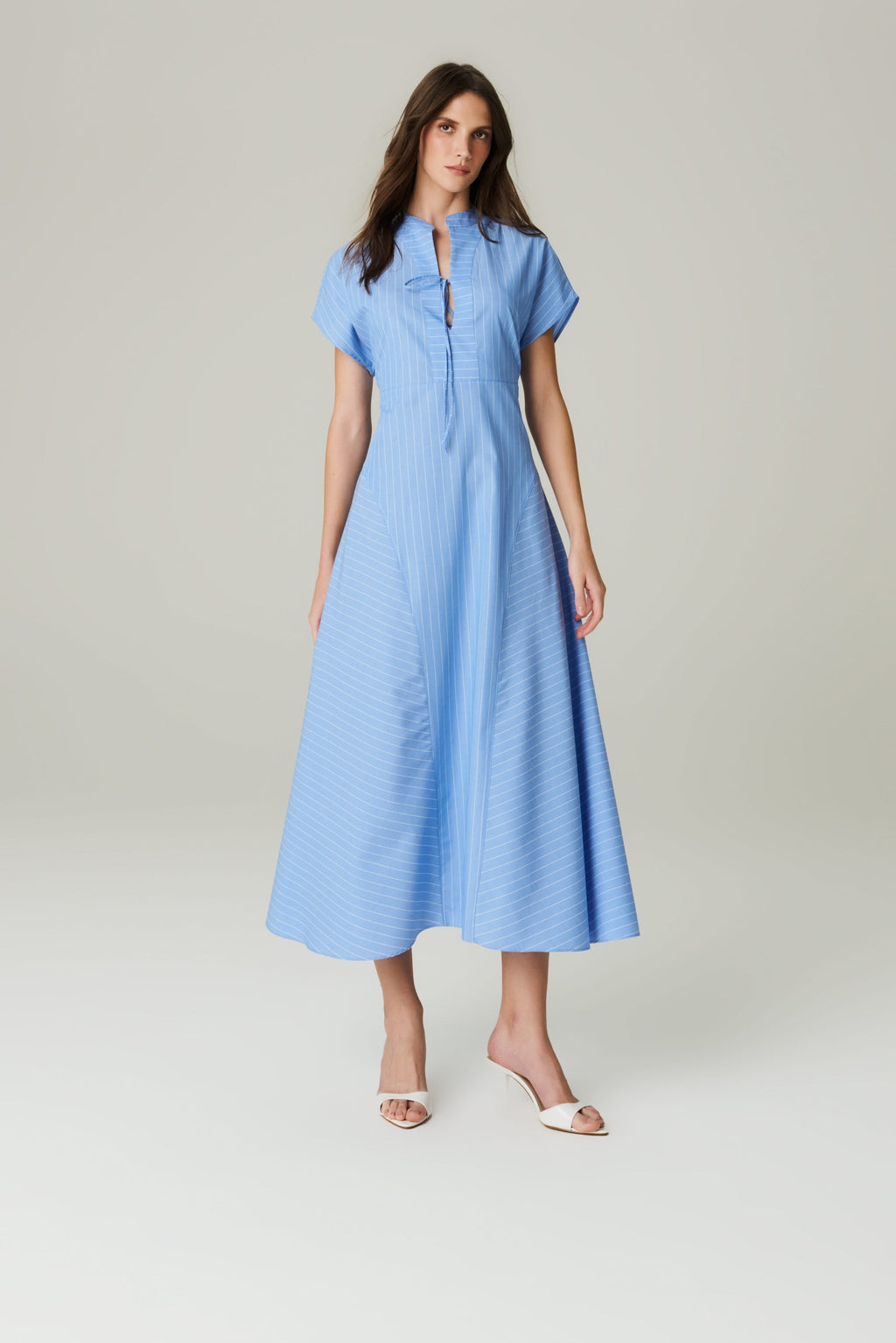 Vestido Listrado Recorte  - HOOD MOOD