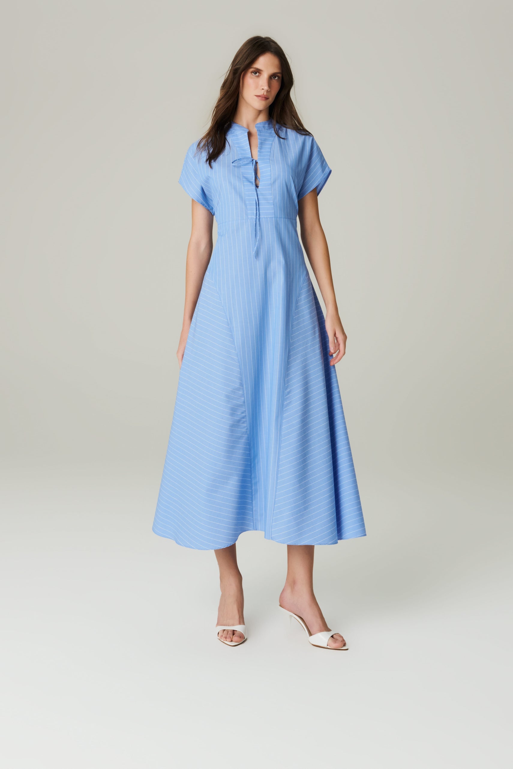 Vestido Listrado Recorte  - HOOD MOOD