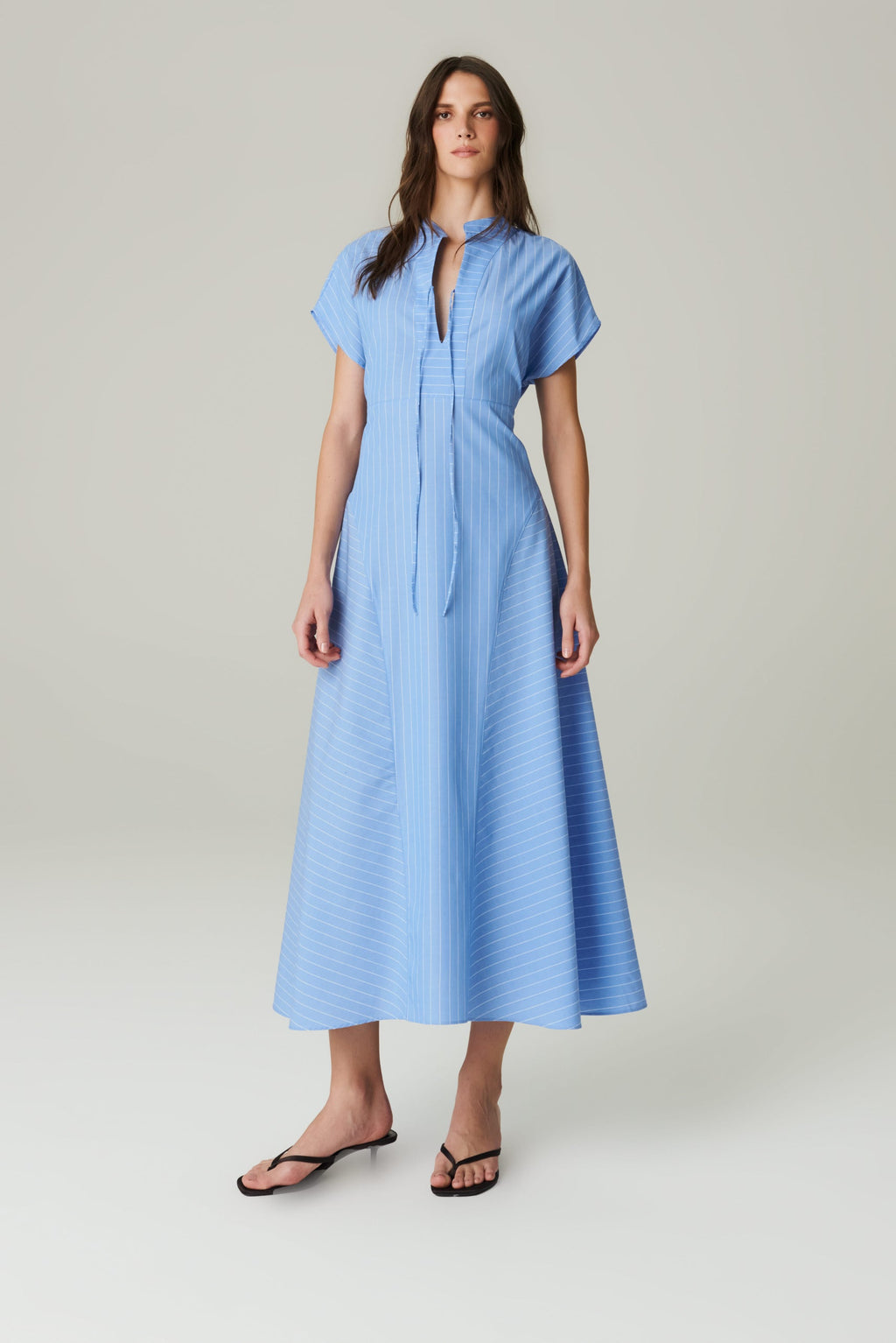 Vestido Listrado Recorte  - HOOD MOOD