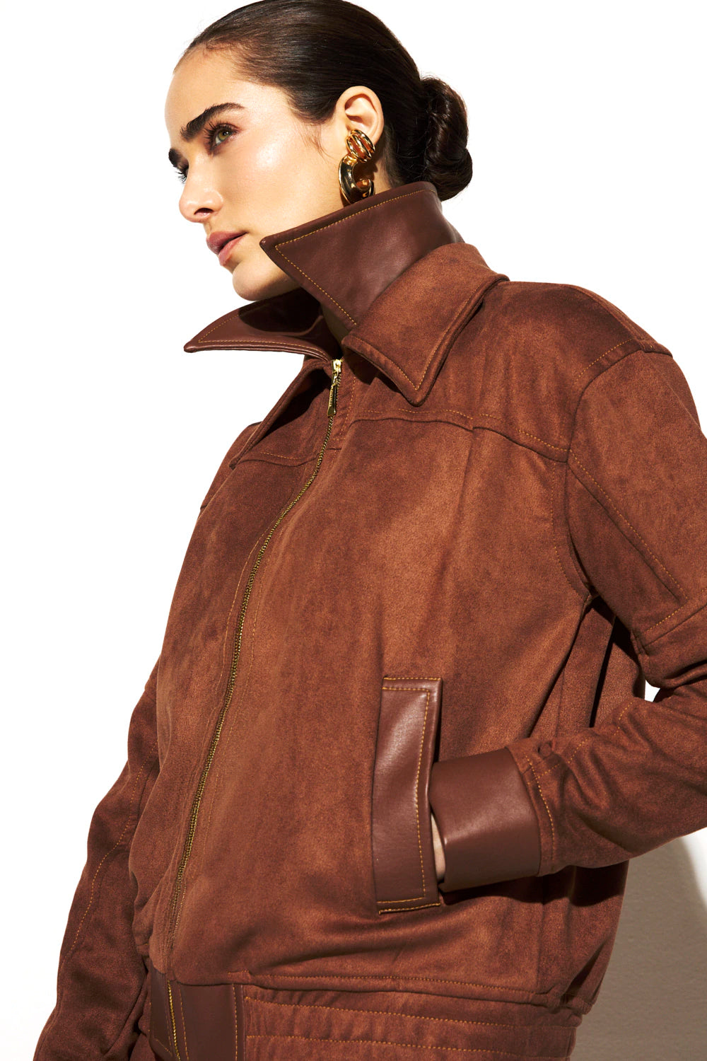 Jaqueta Alexa Suede e Couro - ROCK LOLA