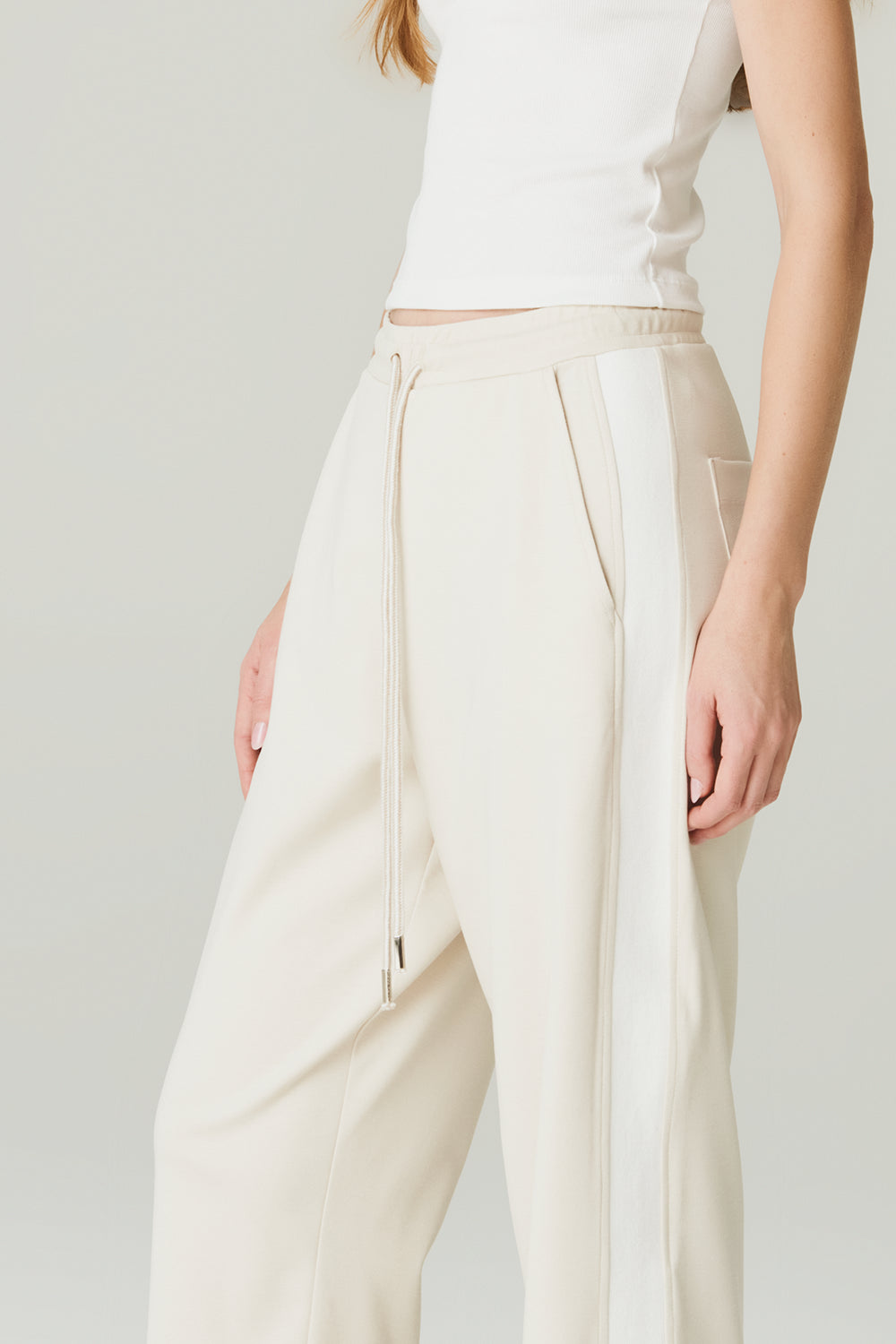 Calça Malha Faixa Natural - HOOD MOOD