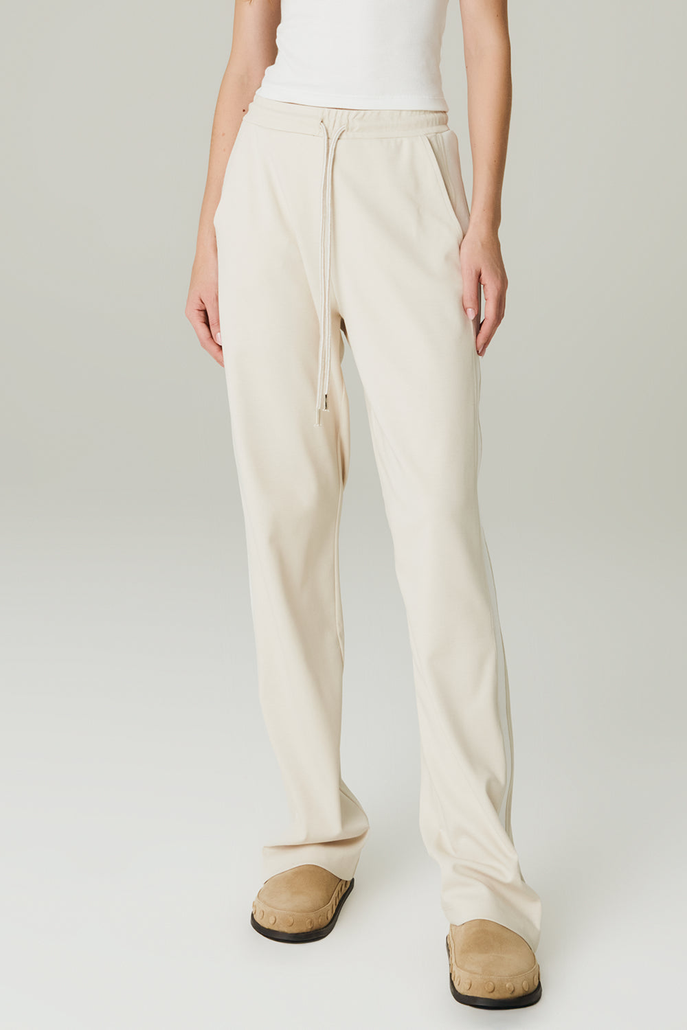 Calça Malha Faixa Natural - HOOD MOOD