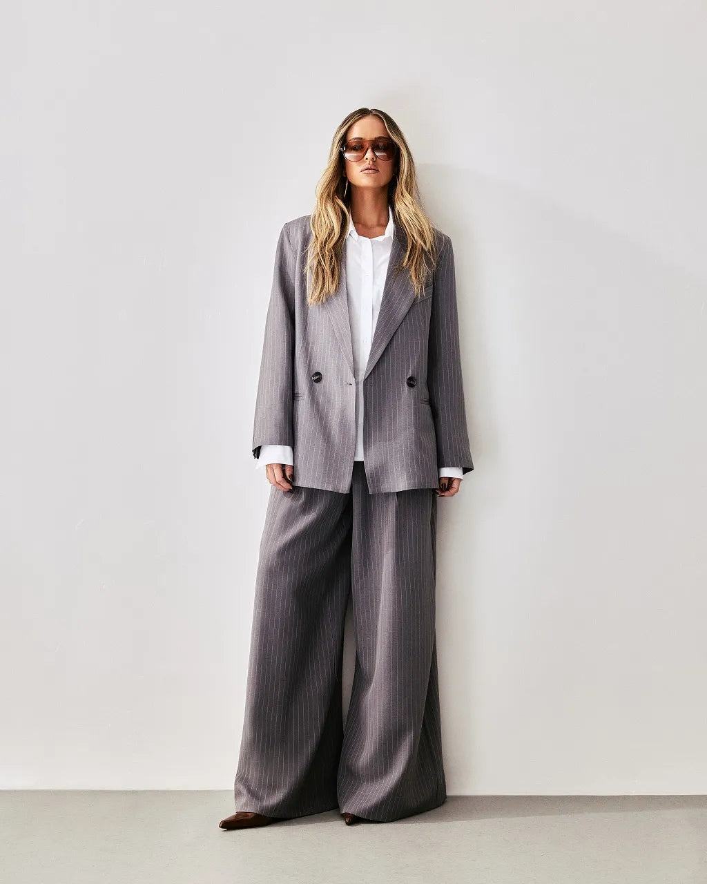 Calça risca de giz - ESMERAL